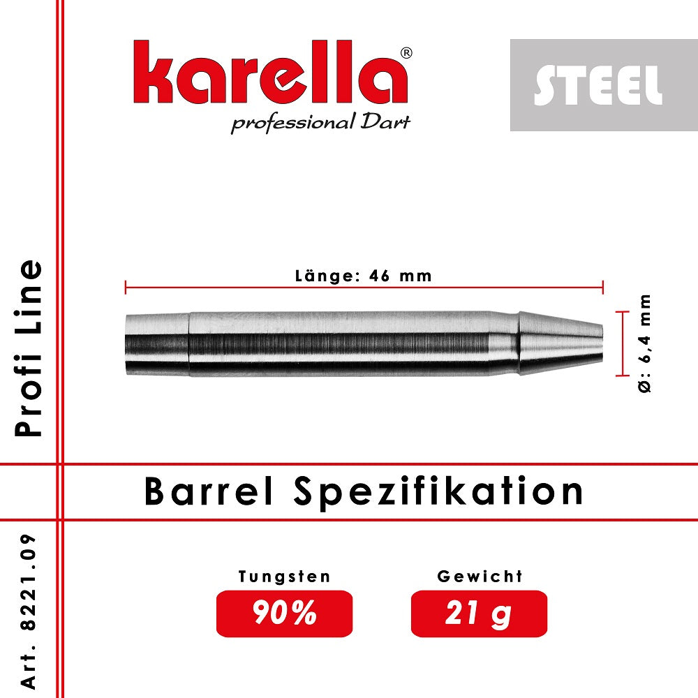 Karella - Profi Line 80% Tungsten PL-09 Steelbarrel 21g - Steeldart