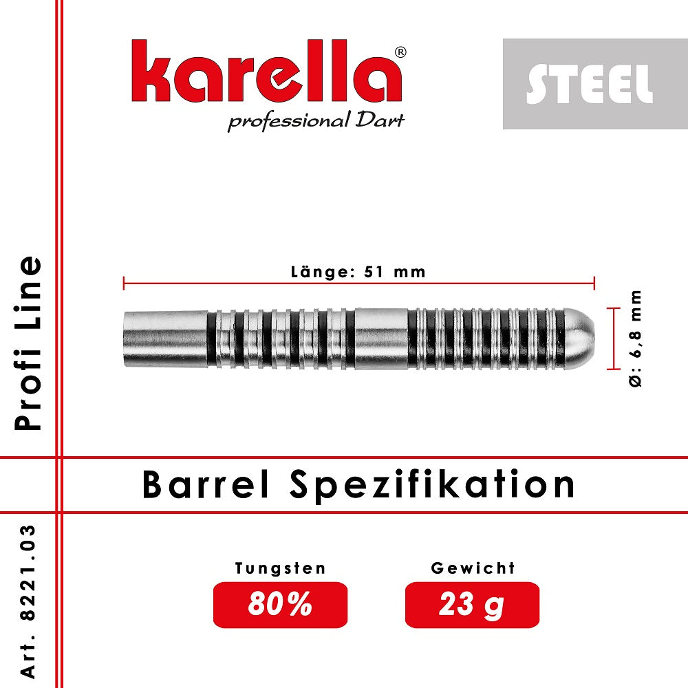 Karella - 80% Tungsten PL-03 Steelbarrels 23g - Steeldart