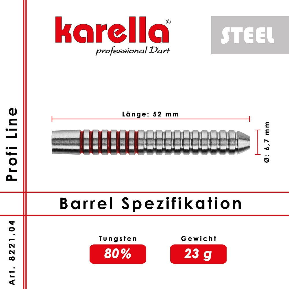 Karella - Profi Line 80% Tungsten PL-04 Steelbarrels 23g - Steeldart