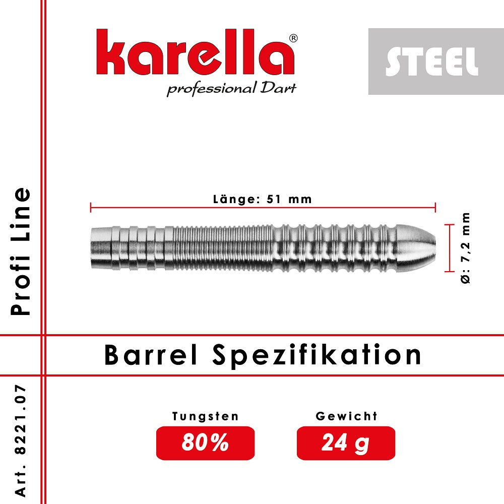 Karella - Profi Line 80% Tungsten PL-07 Steelbarrels 24g - Steeldart