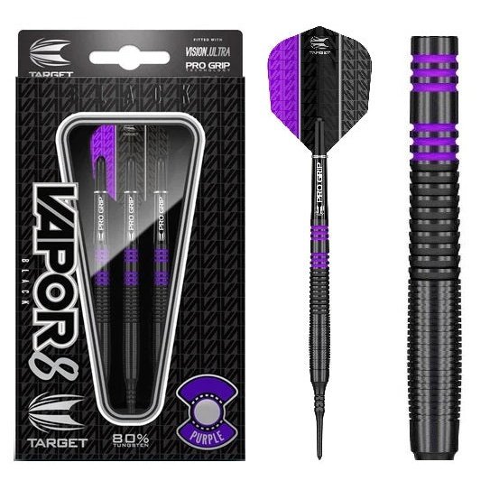 Target Vapor8 Black 80% Tungsten Lila 18g - Softdart