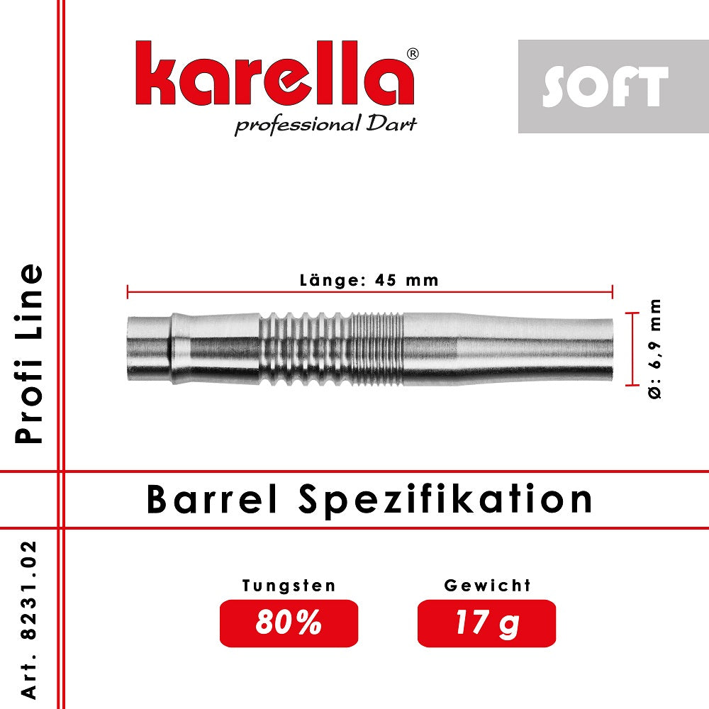 Karella - Profi Line 80% Tungsten PLS-02 Softbarrel 17g - Softdart