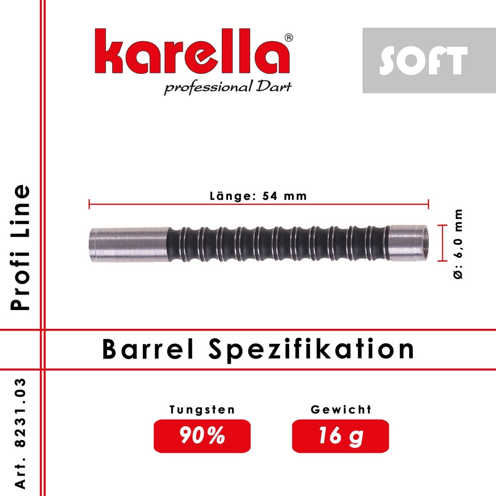 Karella - Profi Line 90% Tungsten PLS-03 Softbarrel 16g - Softdart
