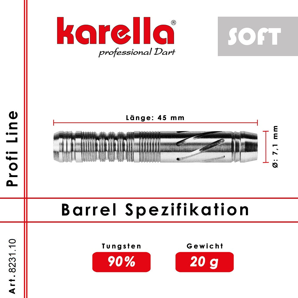 Karella - Profi Line 90% Tungsten PLS-10 Softbarrel 20g - Softdart