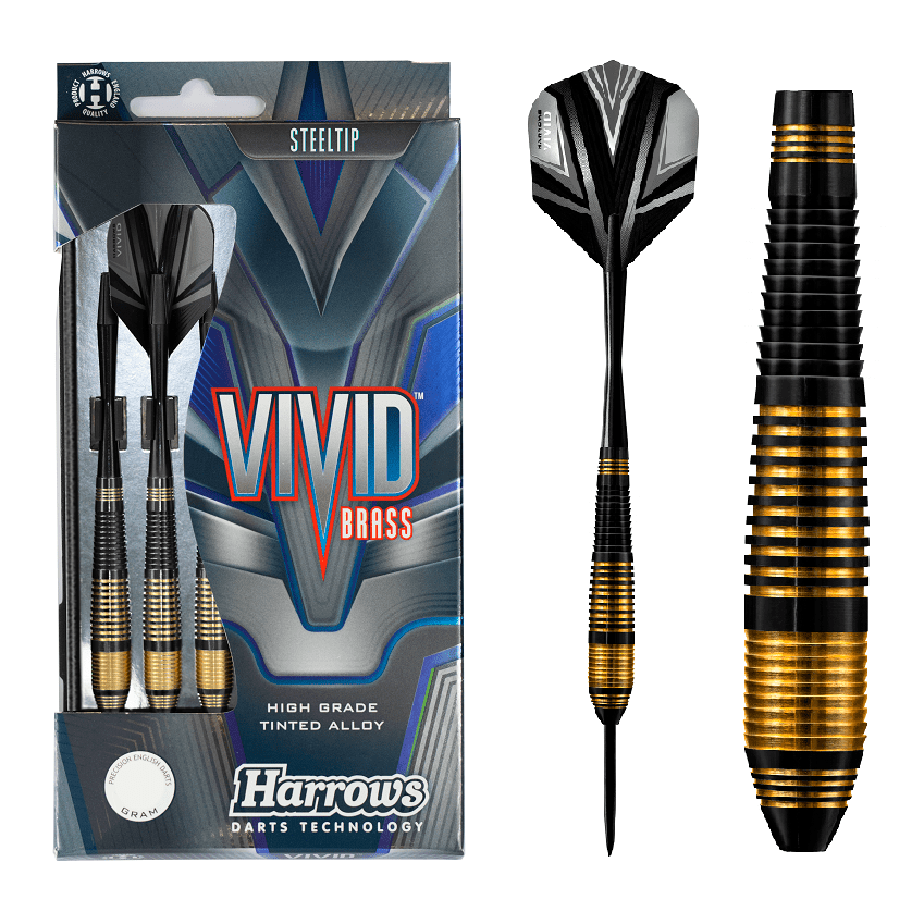 Harrows - Vivid Schwarz 21g, 23g oder 25g - Steeldart