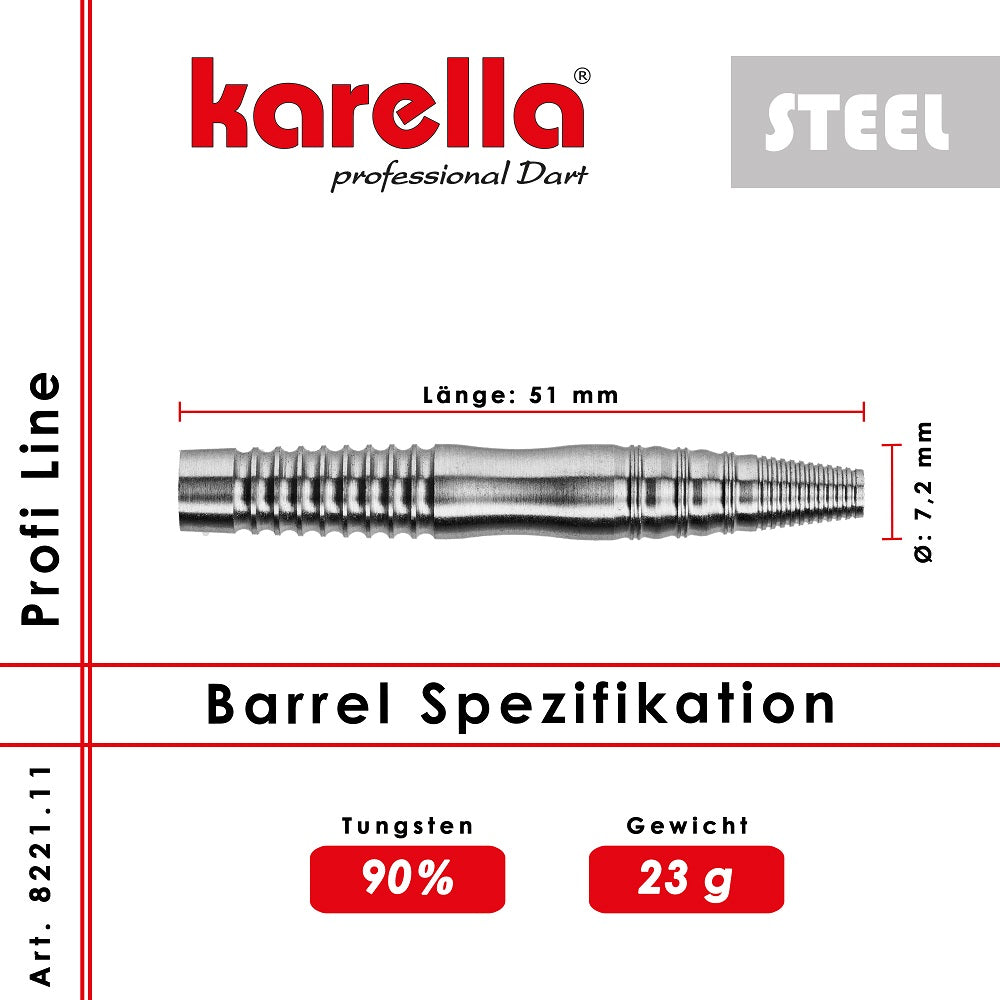 Karella - 80% Tungsten PL-11 Steelbarrels 23g - Steeldart