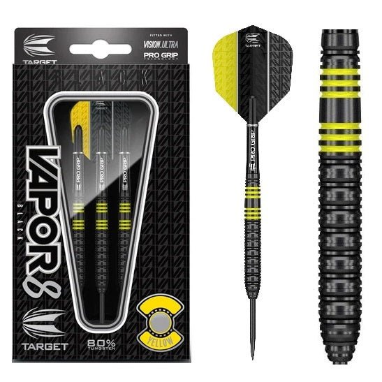 Target - Vapor8 Black 80% Tungsten Gelb 22g - Steeldart